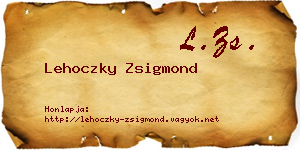 Lehoczky Zsigmond névjegykártya
